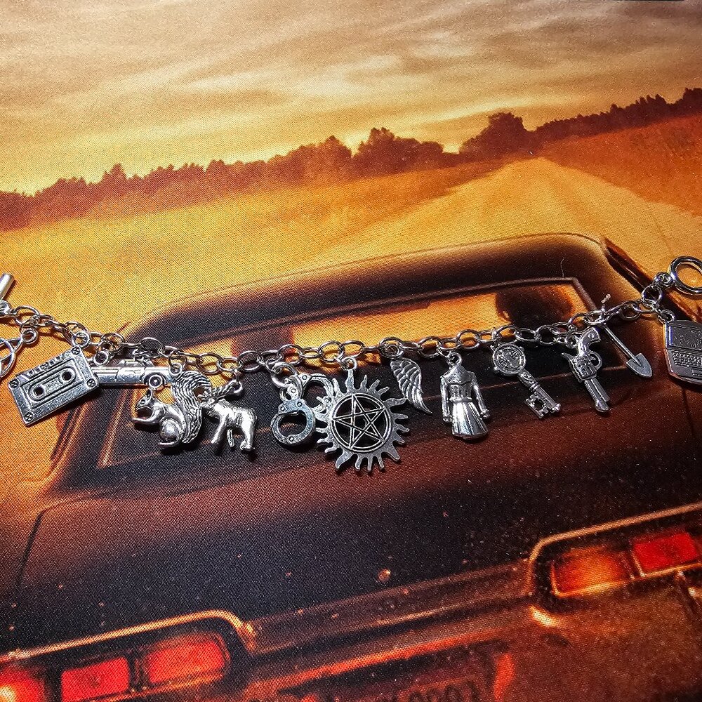 Supernatural Inspired Charm Bracelet – 14 Charms of Hunter Lore